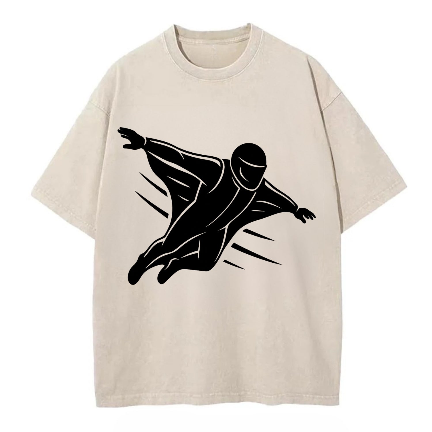 Wingsuit flyer gliding - Vintage T-shirt - Off White