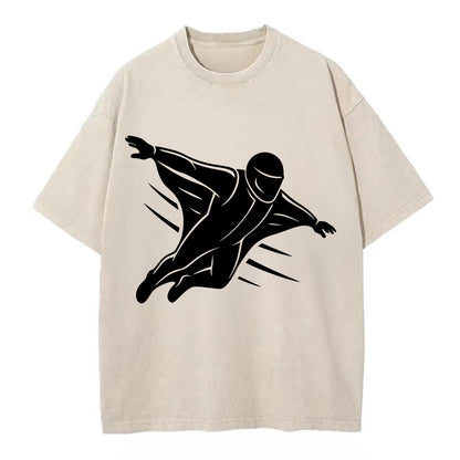 Wingsuit flyer gliding - Vintage T-shirt - Off White
