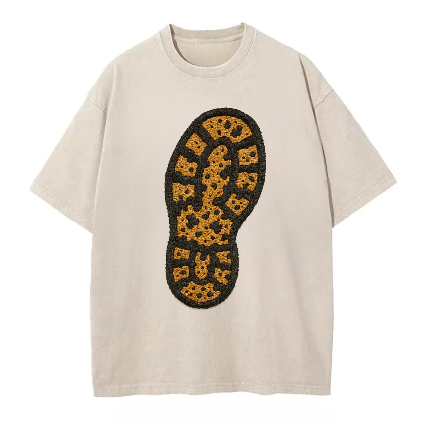 Hiking Boot Print  - Vintage T-shirt - Off White