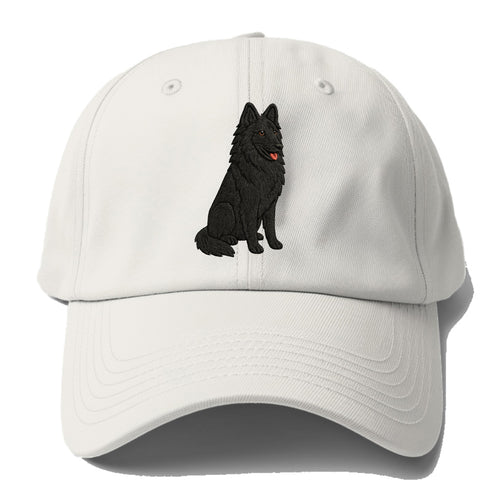 Belgian Sheepdog - Black long-haired embroidered pose - Baseball Cap For Big Heads