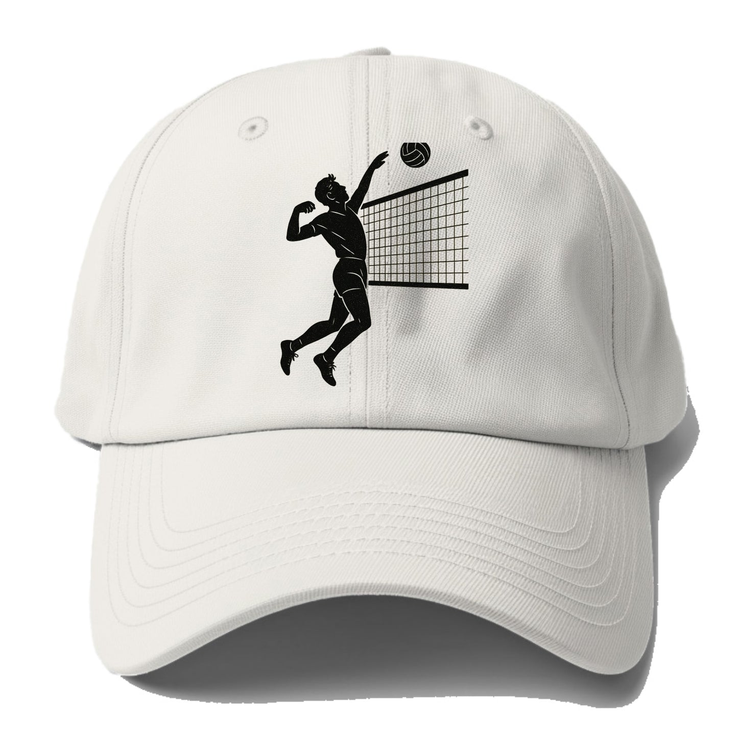 Volleyball player spiking at the net - Baseball Cap - Off White