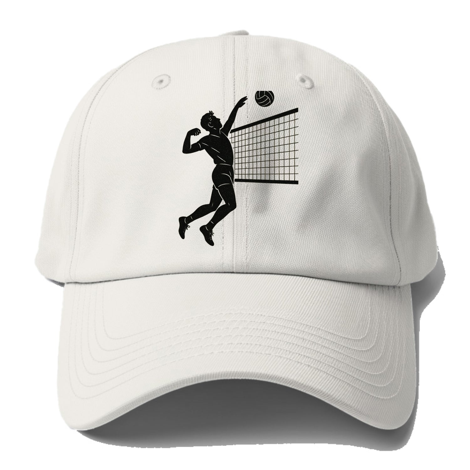 Volleyball player spiking at the net - Baseball Cap - Off White