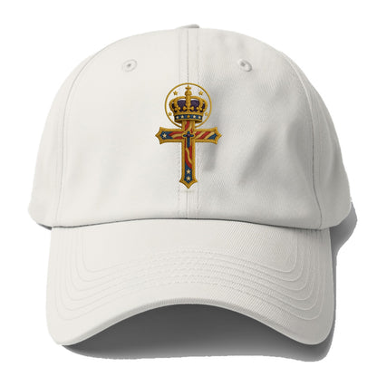 Cross and Crown  - Baseball Cap For Big Heads - Off White