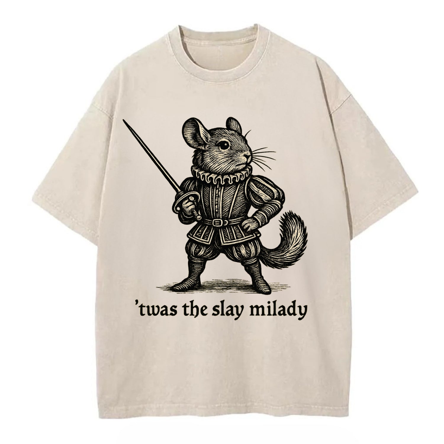 Chinchilla Noble  - Vintage T-shirt - Off White