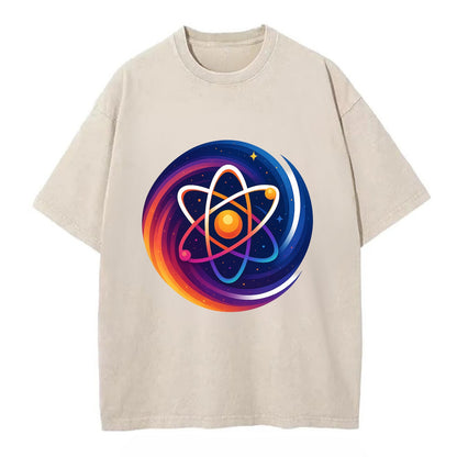Micro Macro - Atom structure expanding i - Vintage T-shirt - Off White