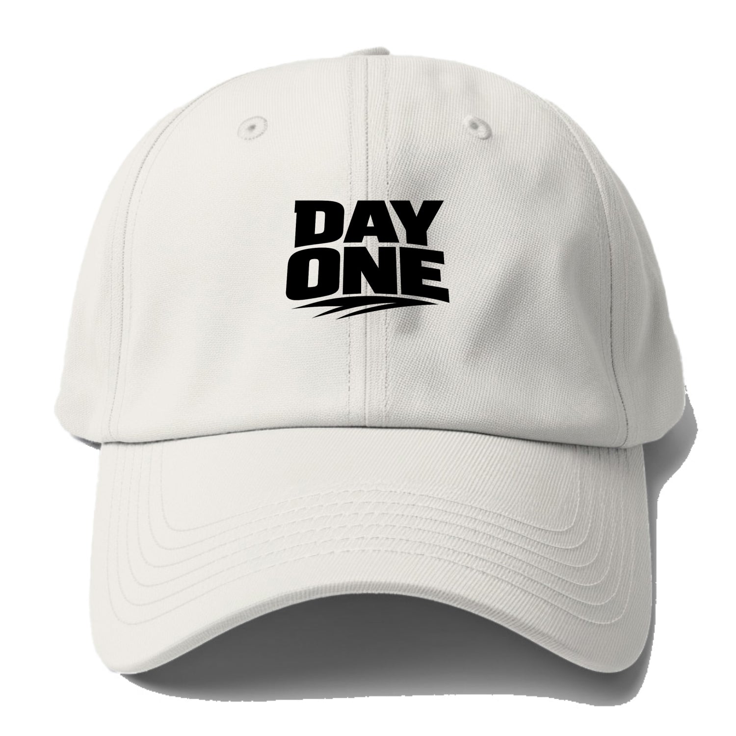 Bold typography design - "DAY ONE" - original friend, from the start - Baseball Cap For Big Heads - Off White