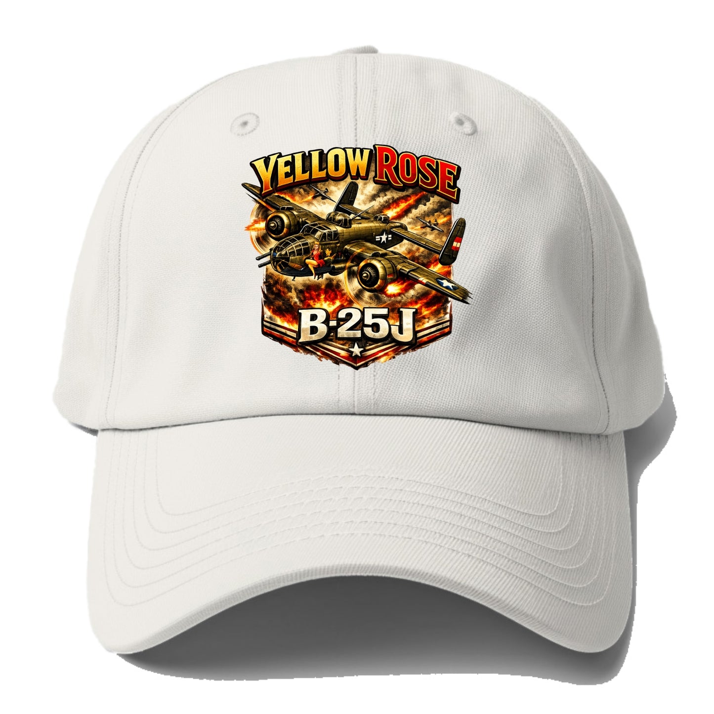 B 25j Yellow Rose - Baseball Cap - Off White