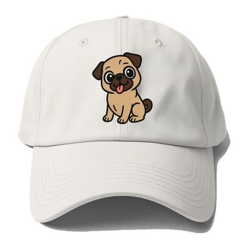 Pug - Tilted head with tongue out - Baseball Cap For Big Heads