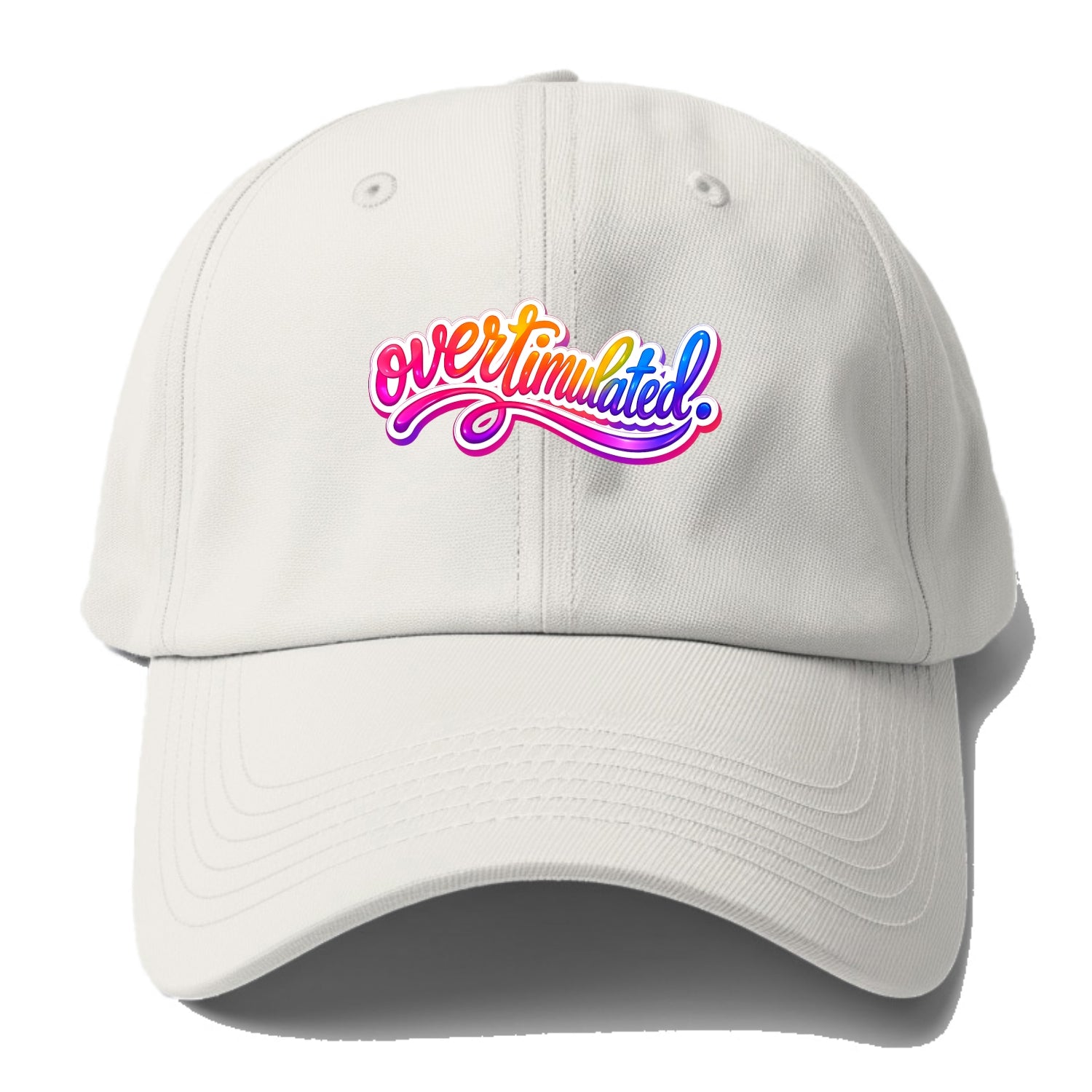 Overstimulated - Baseball Cap For Big Heads - Off White