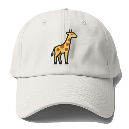 Giraffe - Yellow with brown patches flat side profile - Baseball Cap For Big Heads - Off White