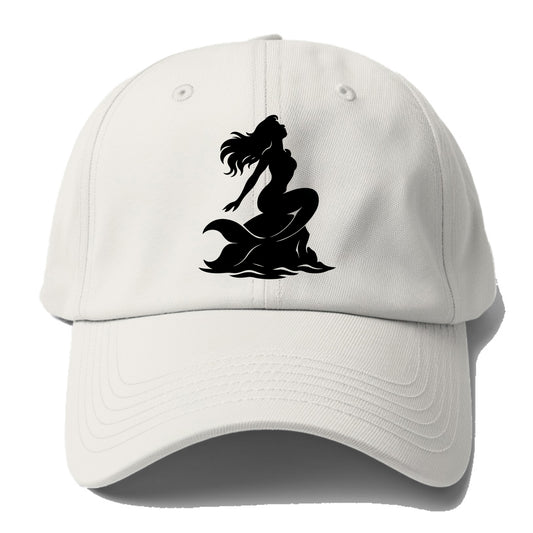 Mermaid on ocean rock - Baseball Cap - Off White