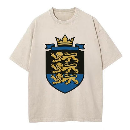 Estonia Royal Logo  - Vintage T-shirt - Off White