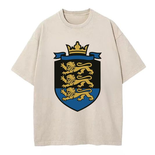 Estonia Royal Logo  - Vintage T-shirt - Off White
