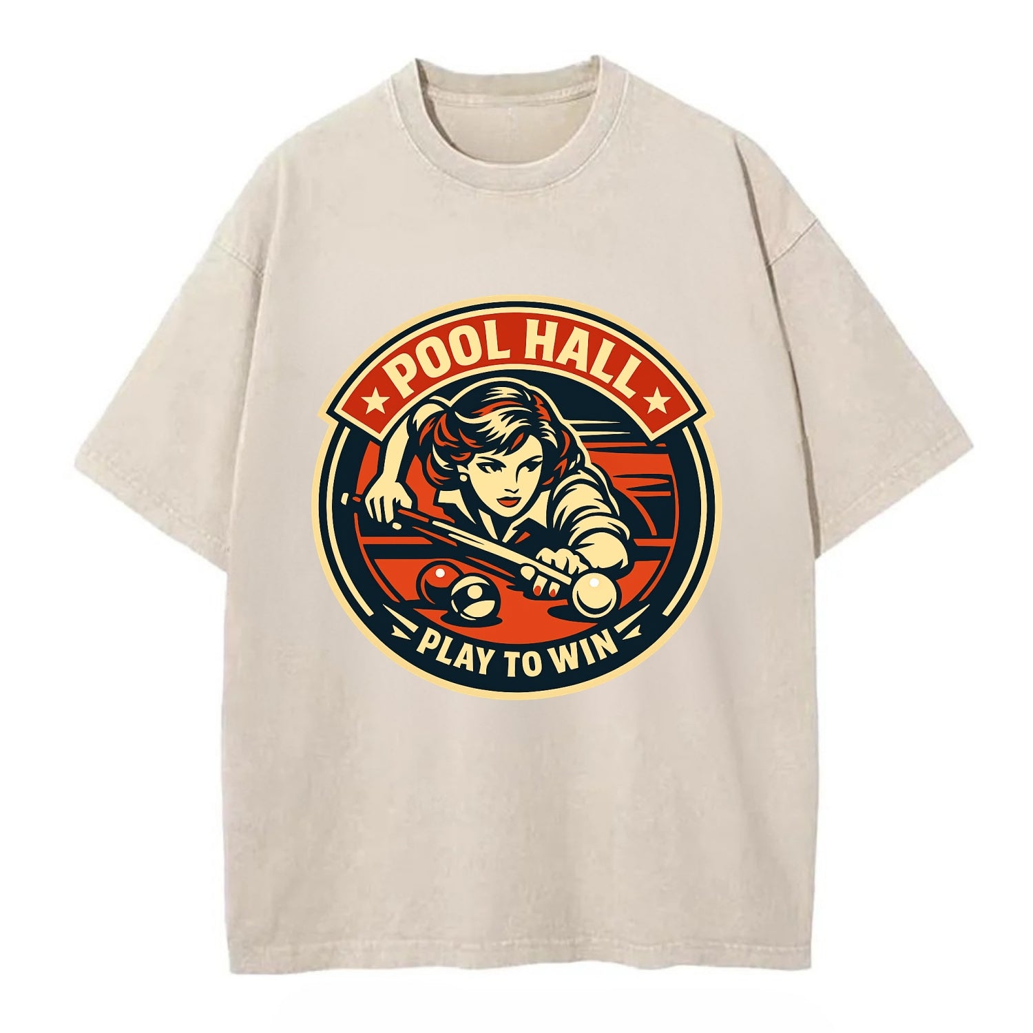 Cue Queen Emblem - Vintage T-shirt - Off White