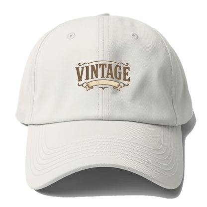 Bold typography design - "CENTERED" - aligned, focused, balanced within - Baseball Cap - Off White