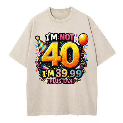 Not 40 Plus Tax - Vintage T-shirt - Off White