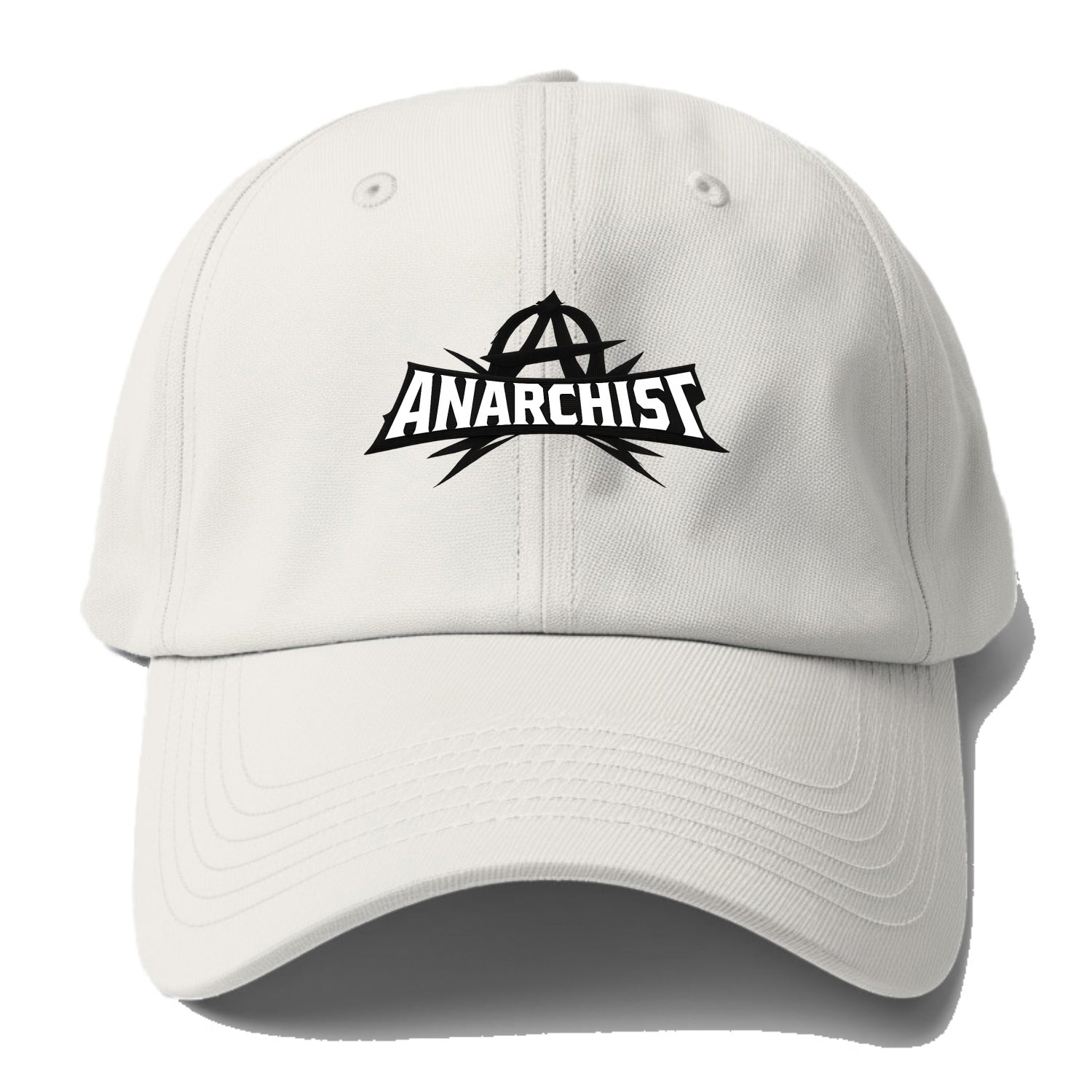 Bold typography design - "ANARCHIST" - no masters, self-governed - Baseball Cap - Off White