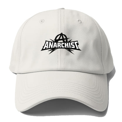 Bold typography design - "ANARCHIST" - no masters, self-governed - Baseball Cap - Off White