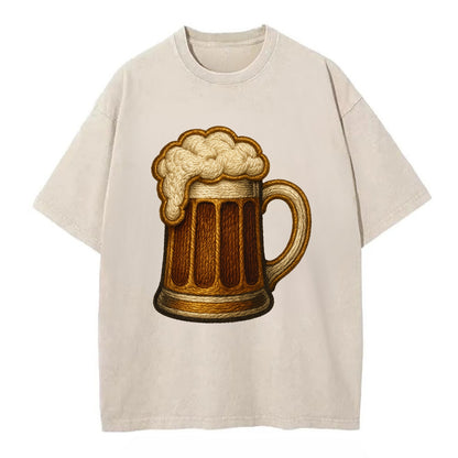 Beer Mug  - Vintage T-shirt - Off White