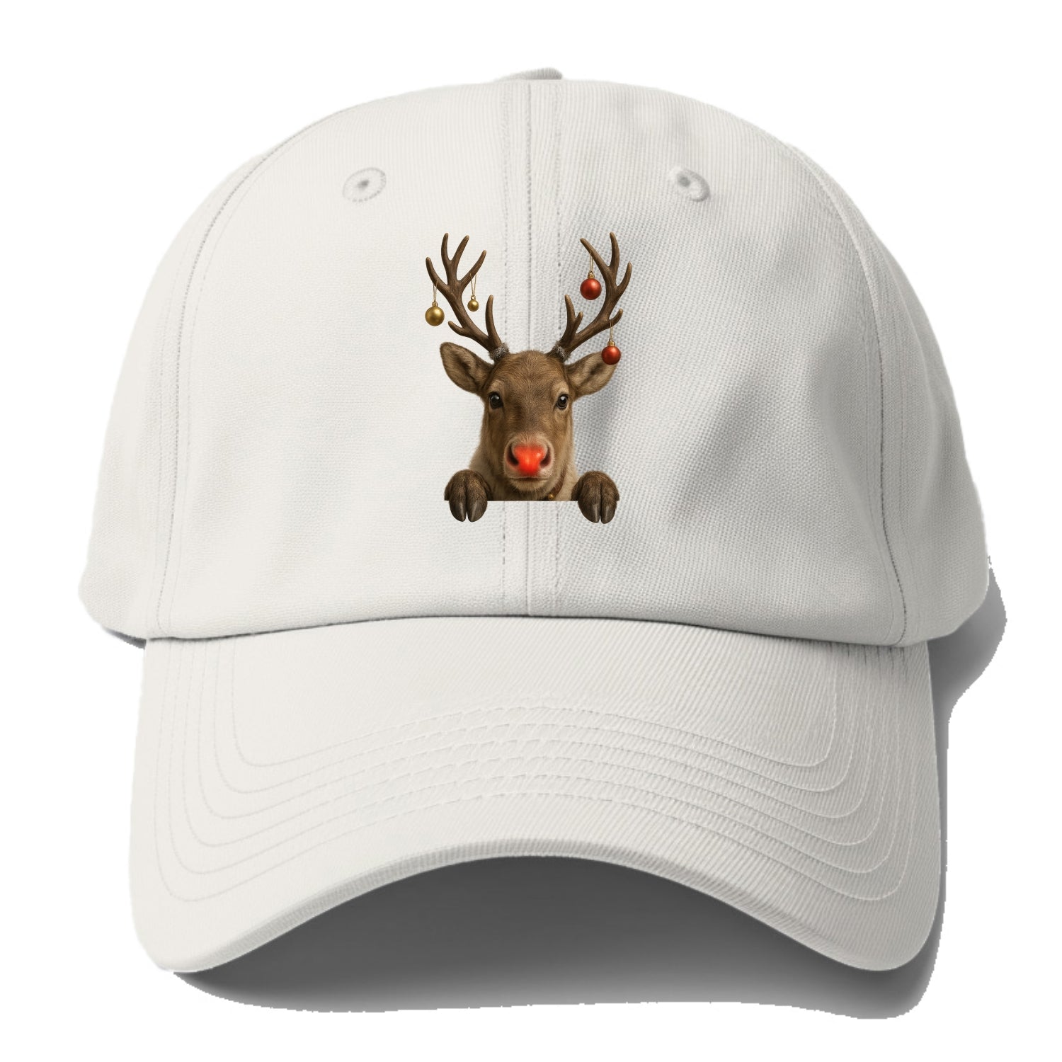 Christmas Reindeer  - Baseball Cap - Off White