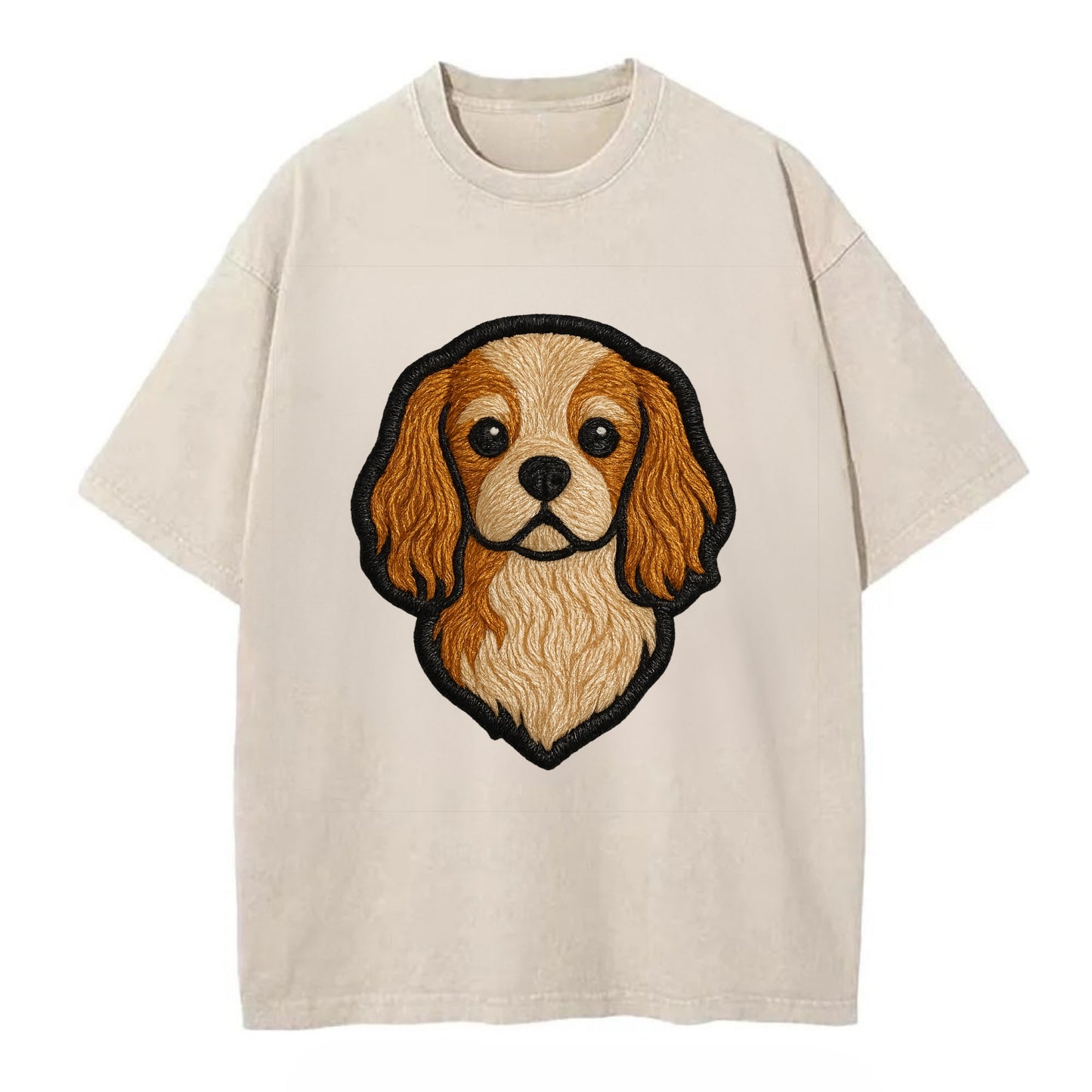 Cavalier King Charles Spaniel - Modern g - Vintage T-shirt - Off White