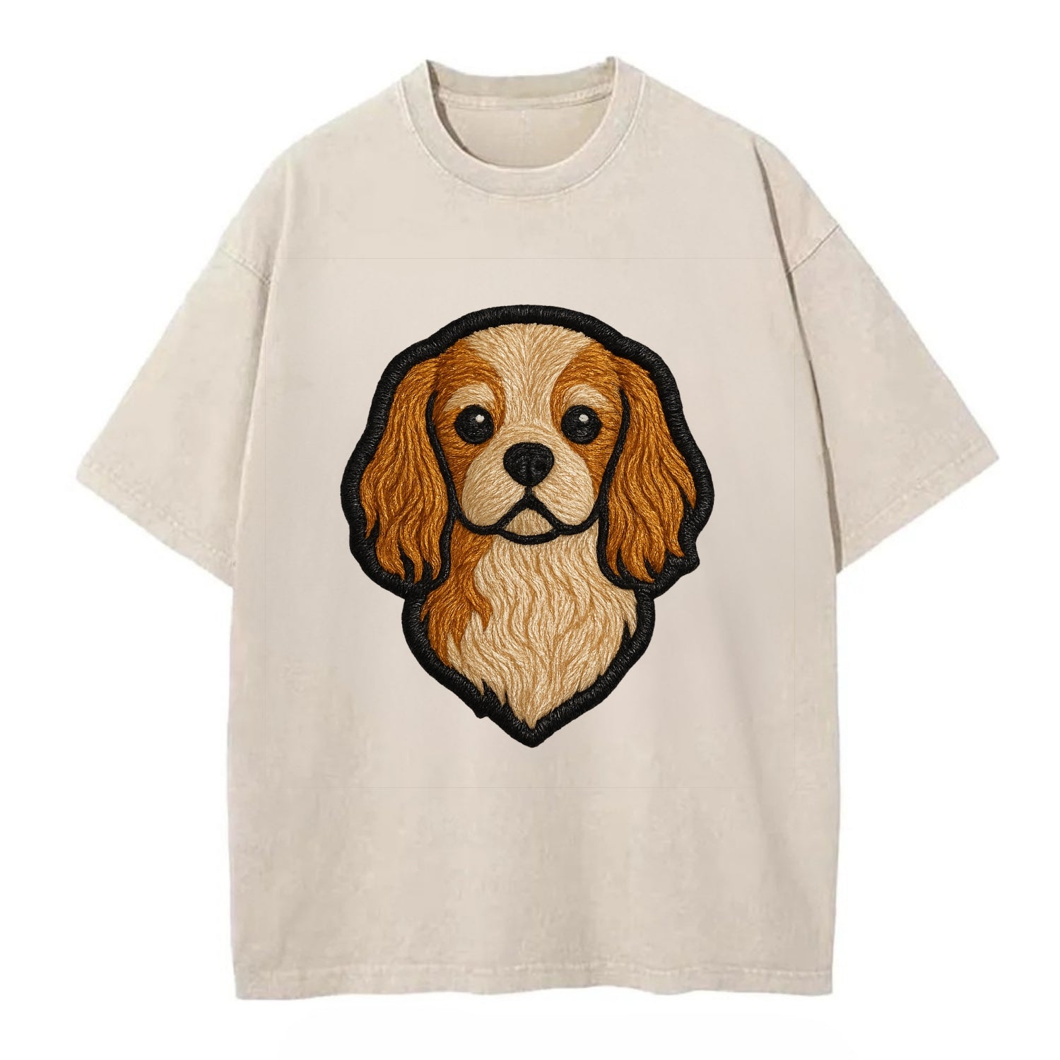 Cavalier King Charles Spaniel - Modern g - Vintage T-shirt - Off White