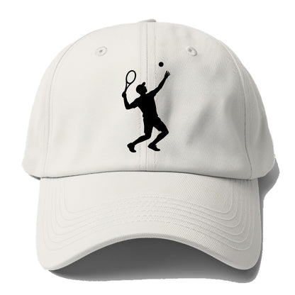 Tennis player serving powerful shot - Baseball Cap - Off White