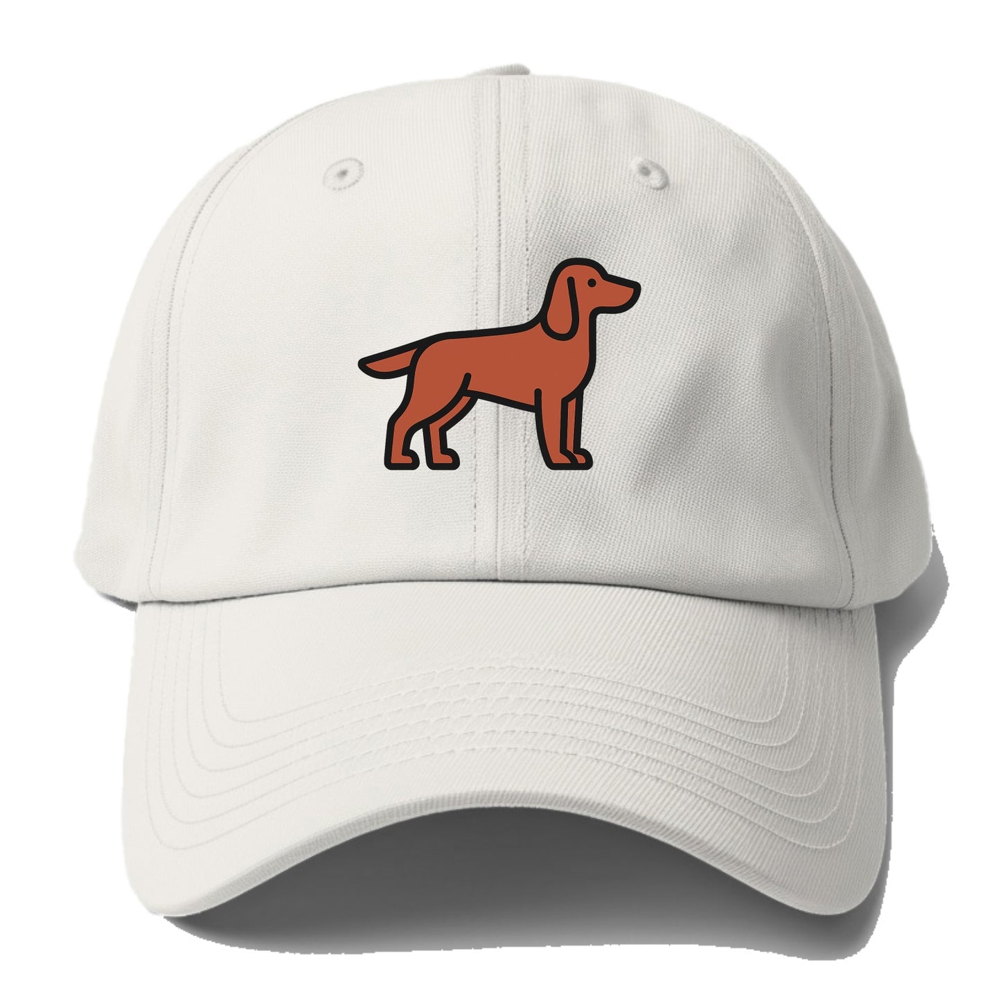 Irish Setter - Red/chestnut flat side profile - Baseball Cap For Big Heads - Off White