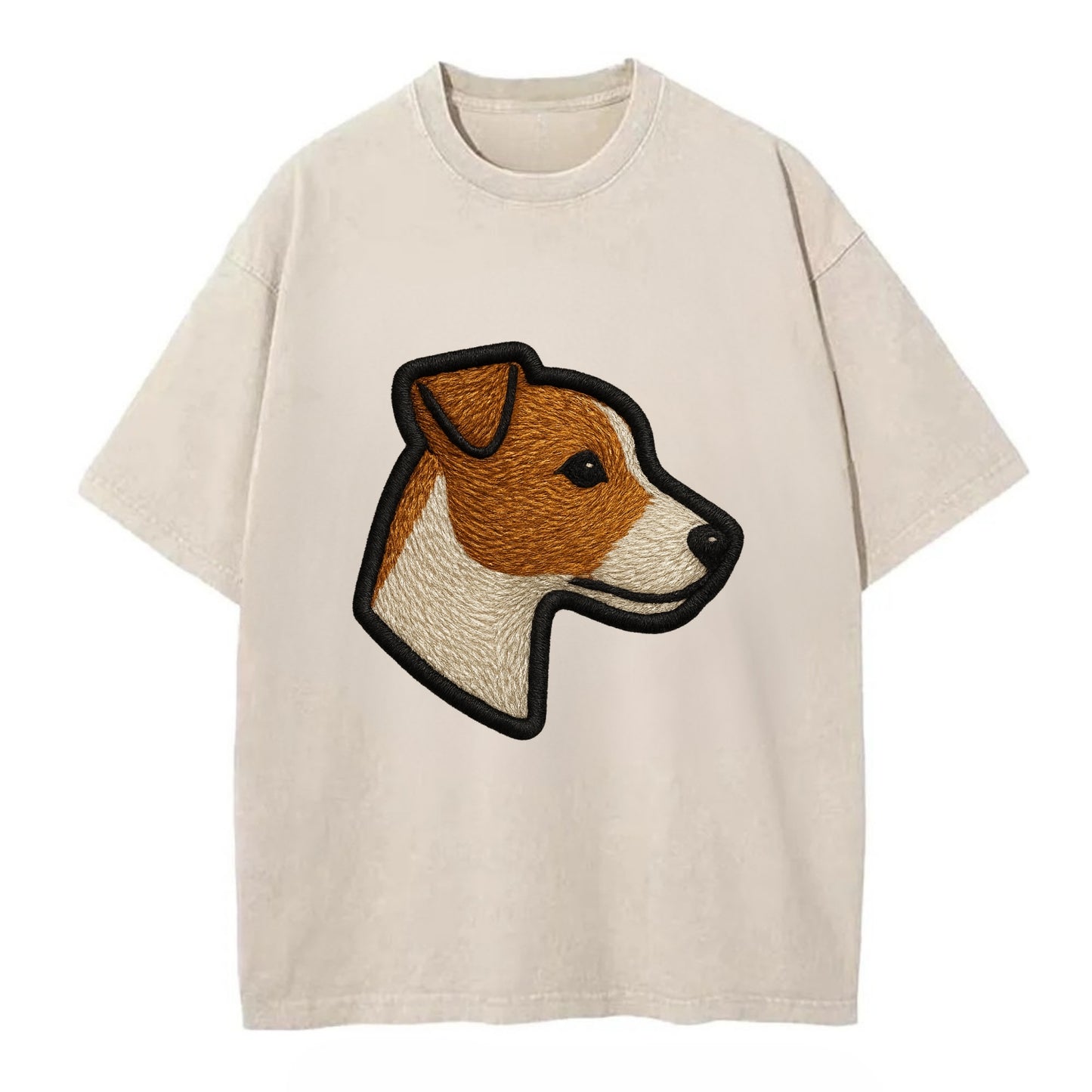 Jack Russell Terrier - Modern small terr - Vintage T-shirt - Off White