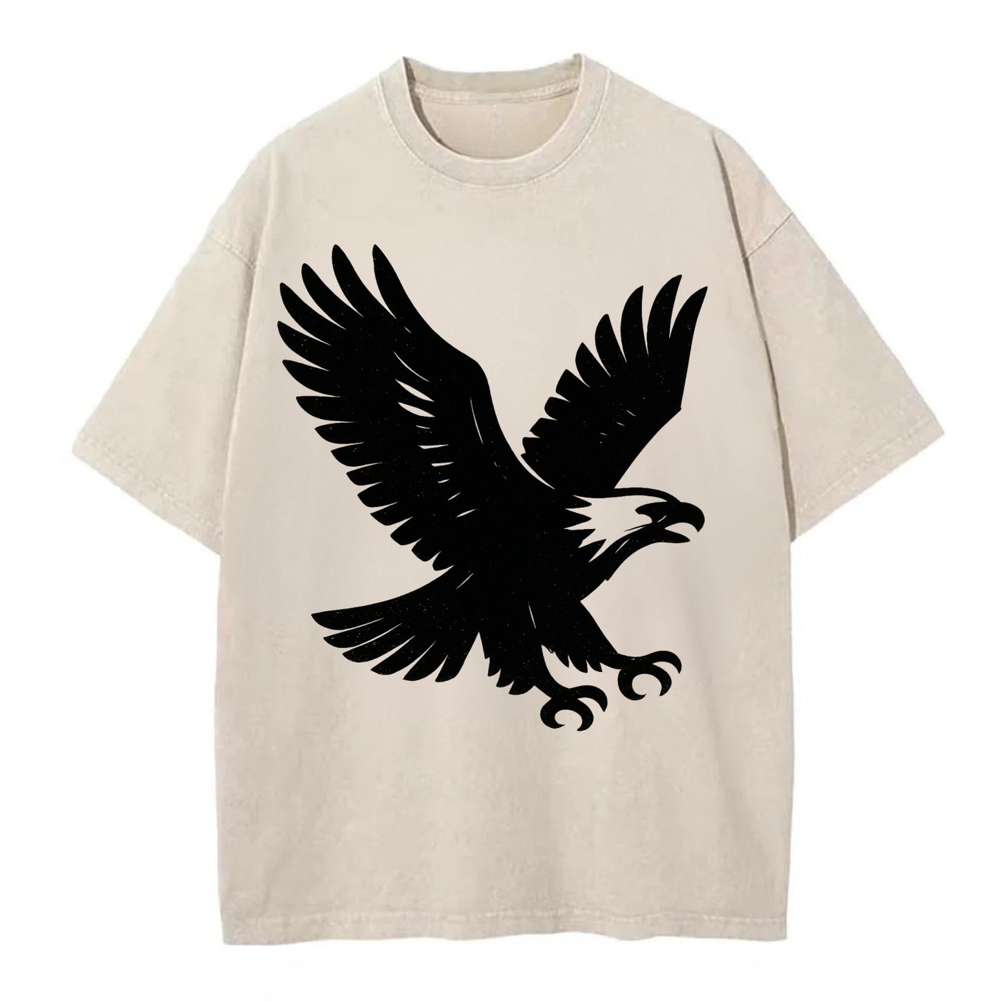 Eagle in flight - liberty and independence ink brushstrokes - Vintage T-shirt - Off White