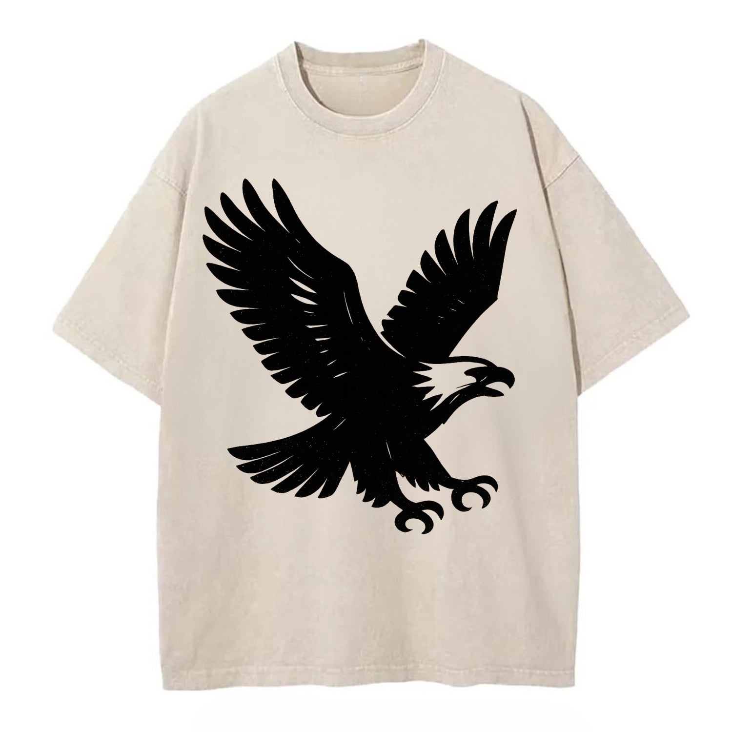 Eagle in flight - liberty and independence ink brushstrokes - Vintage T-shirt - Off White