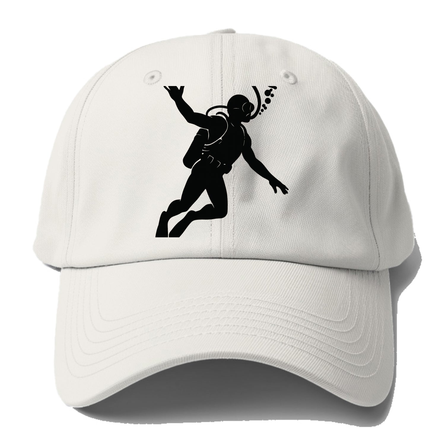 Scuba diver descending with gear - Baseball Cap - Off White