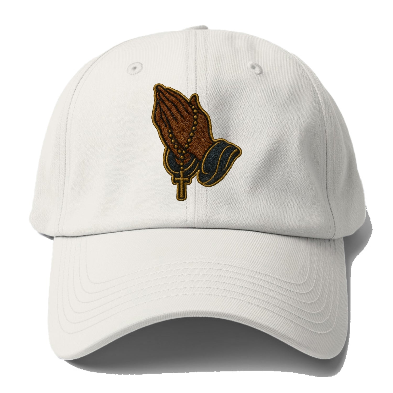 Praying Hands  - Baseball Cap For Big Heads - Off White