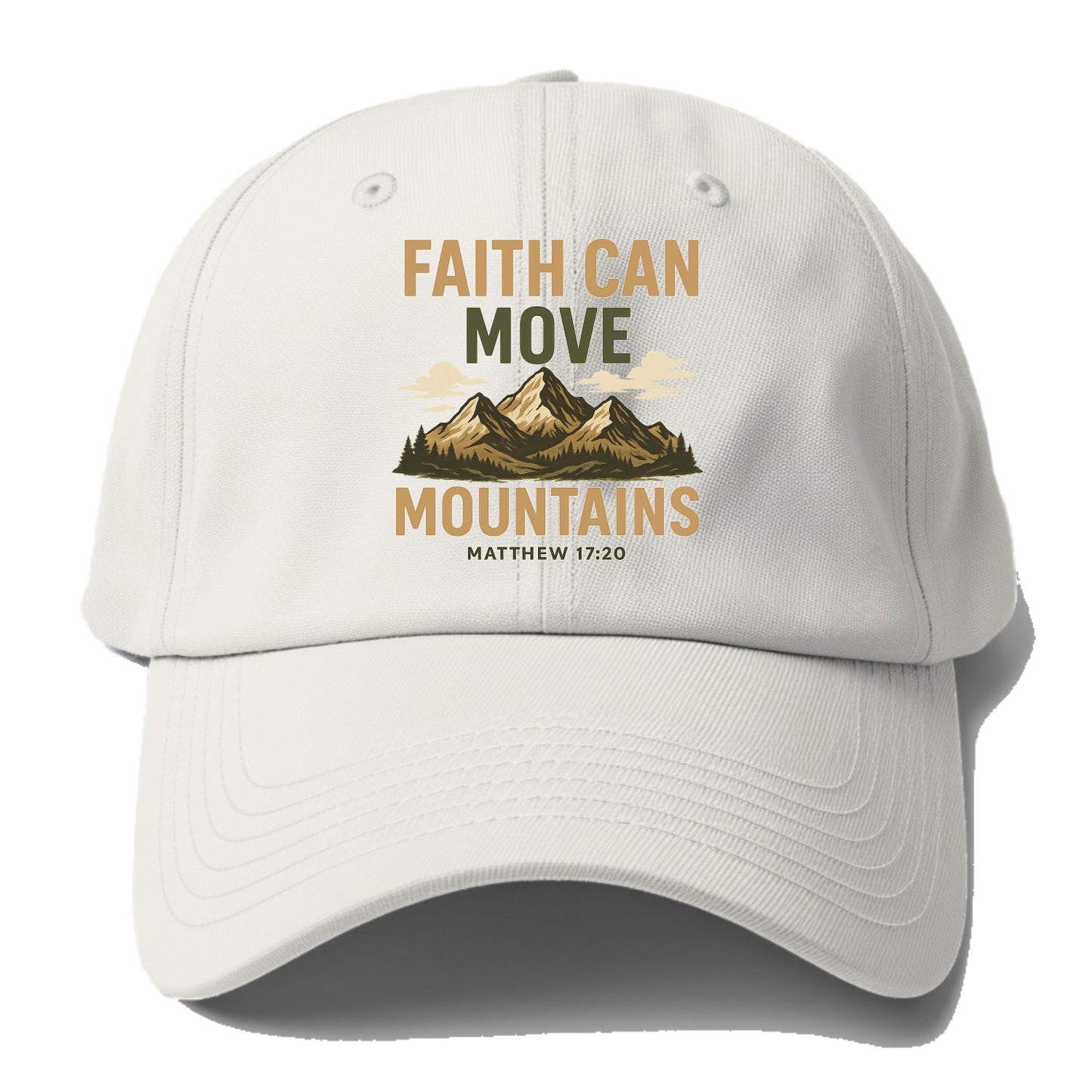 Matthew 17:20 Mountains - Baseball Cap - Off White