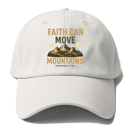 Matthew 17:20 Mountains - Baseball Cap - Off White