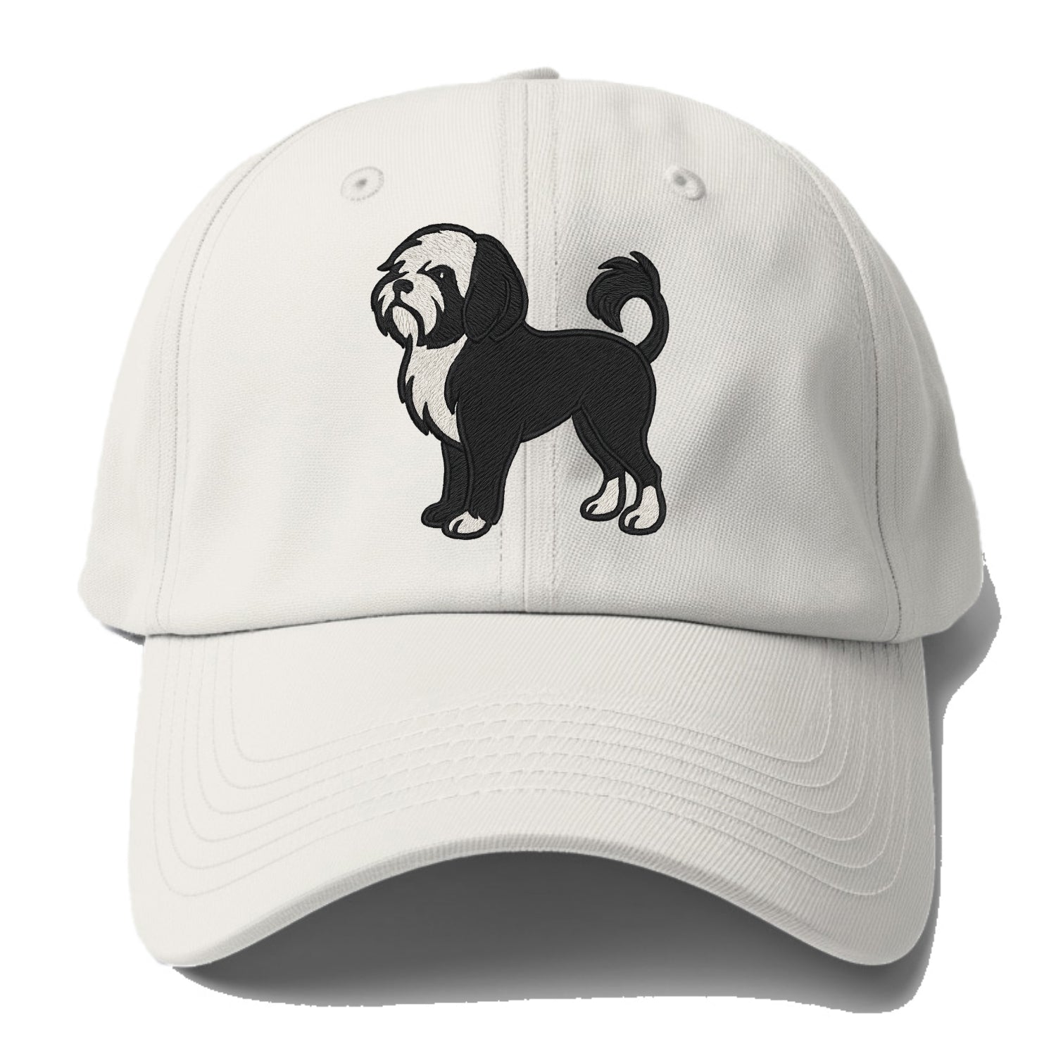 Löwchen - Black and white lion trim embr - Baseball Cap For Big Heads - Off White