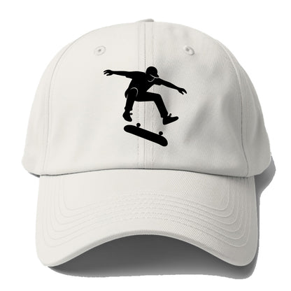 Skateboarder doing kickflip trick - Baseball Cap - Off White