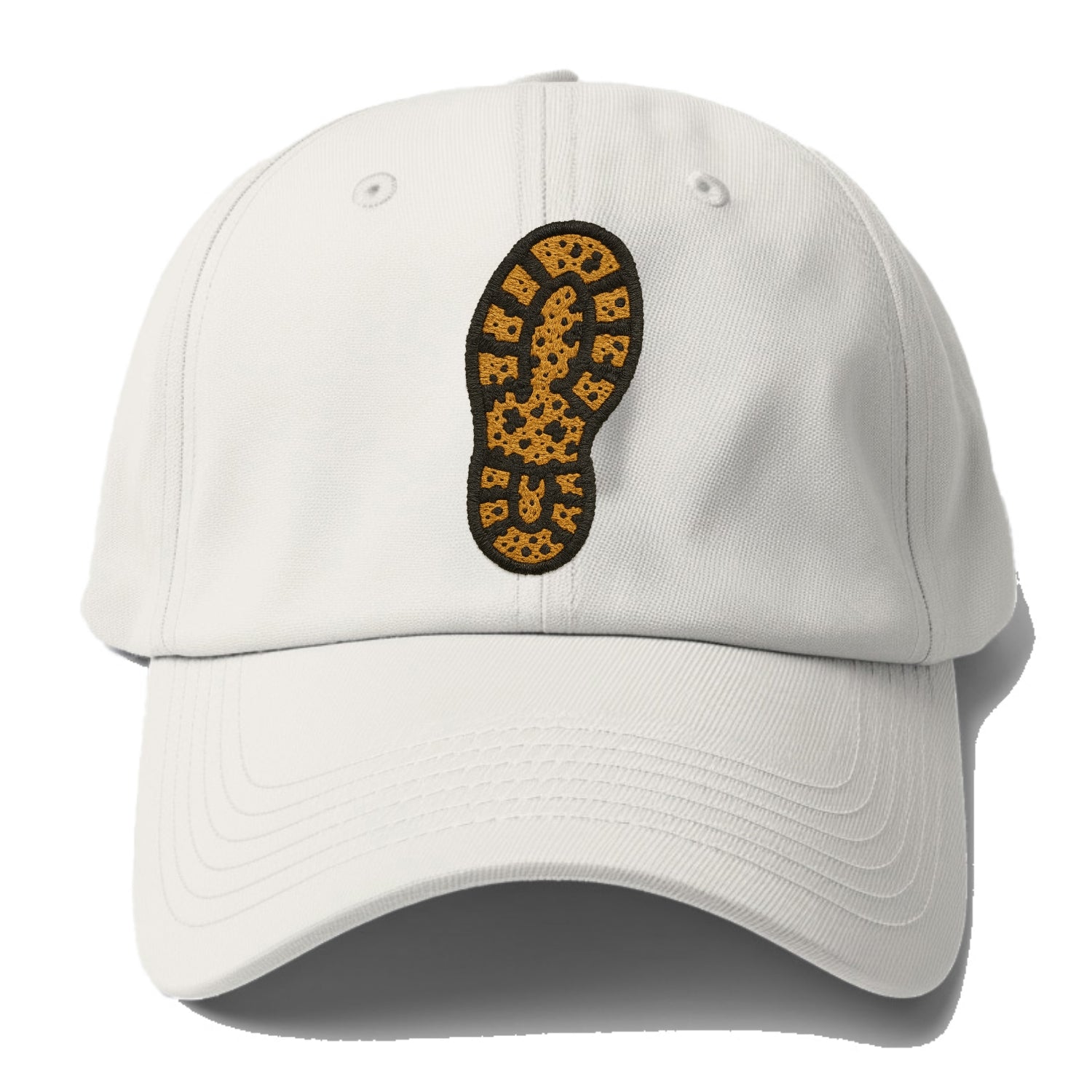Hiking Boot Print  - Baseball Cap - Off White