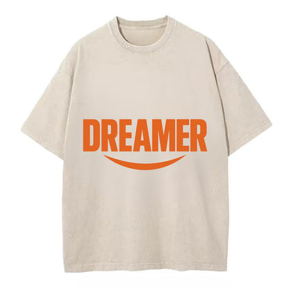 Bold typography design - "DREAMER" - imagination, seeing possibilities - Vintage T-shirt - Off White