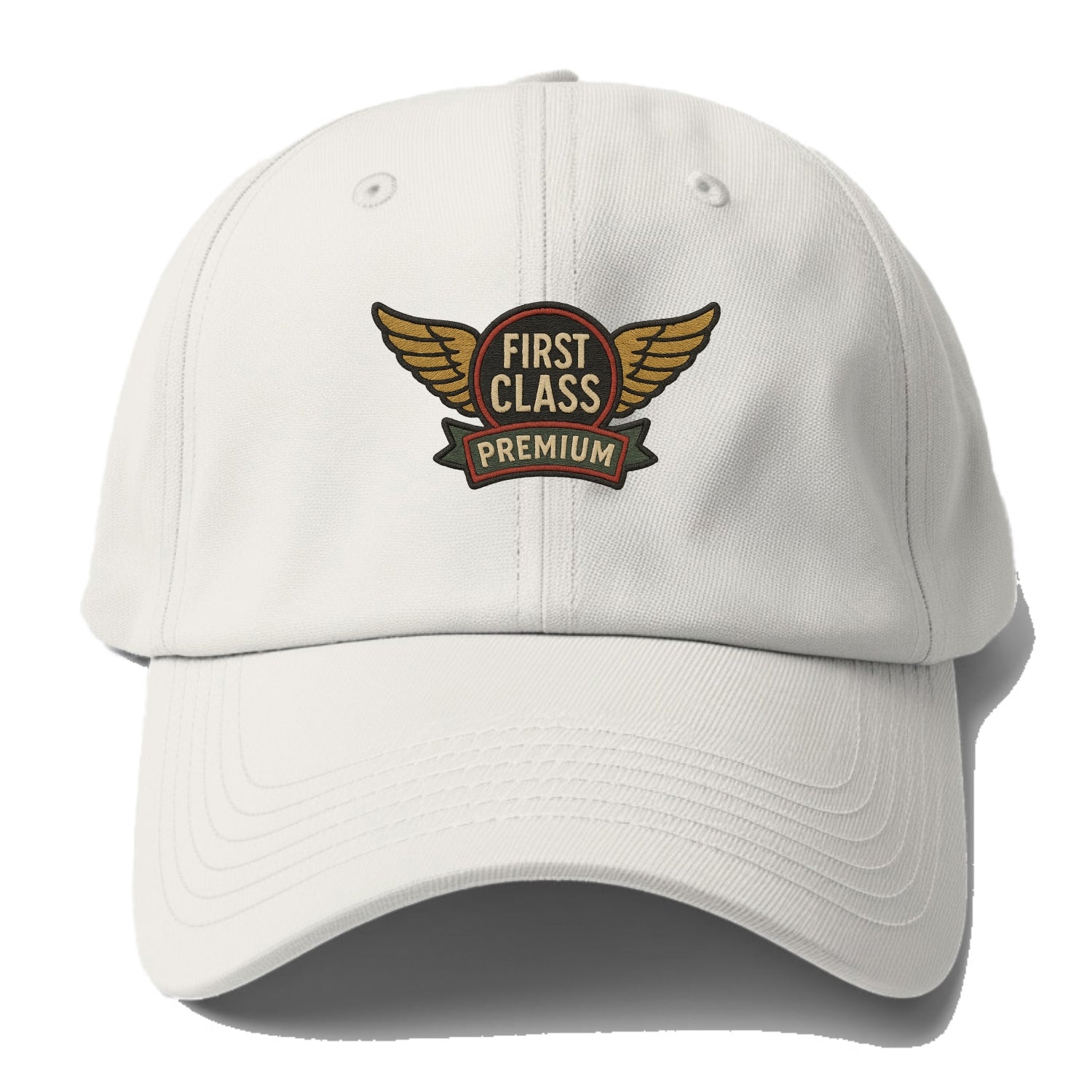First Class Emblem  - Baseball Cap For Big Heads - Off White