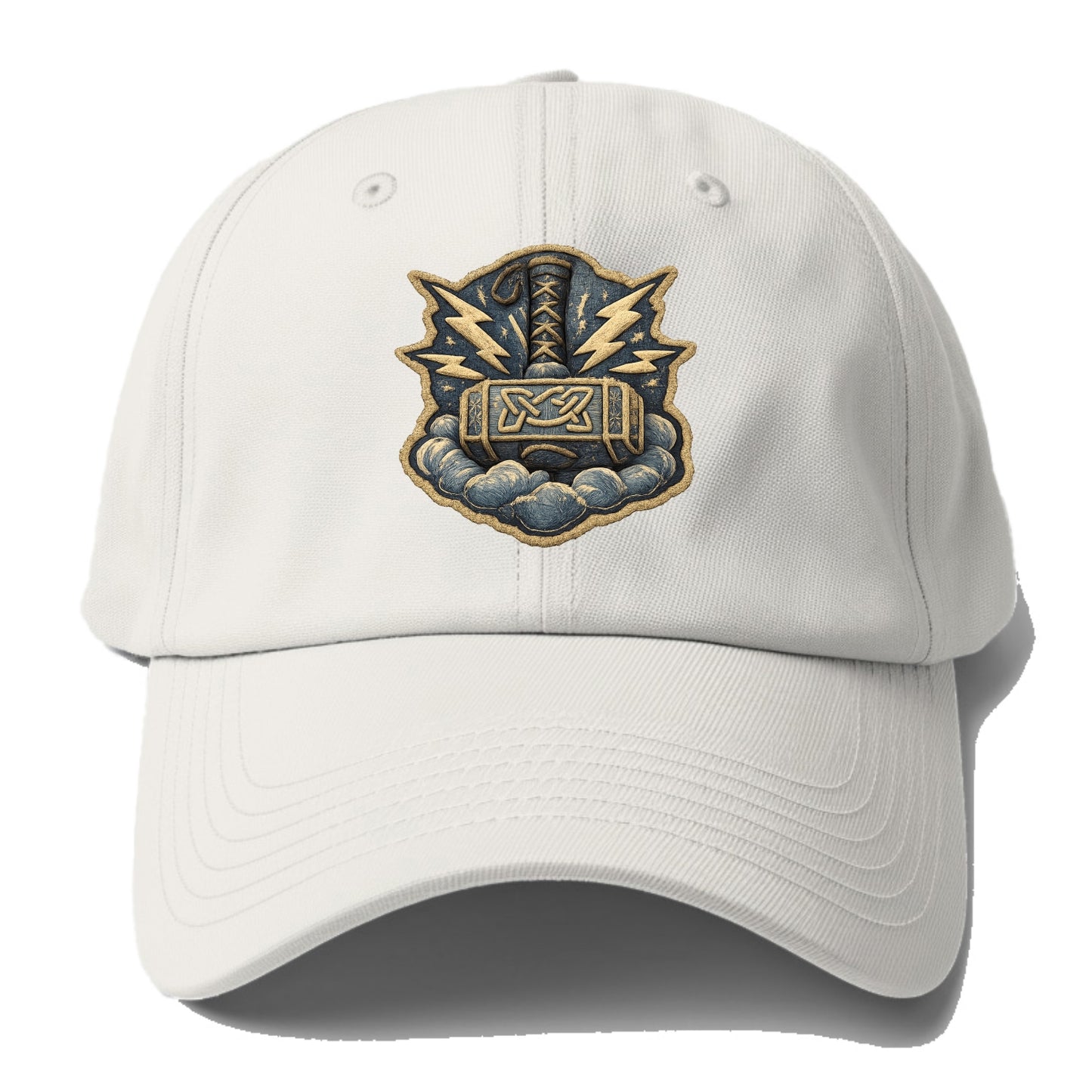 THOR HAMMER MJOLNIR - mighty hammer in silver and blue , thunder god - Baseball Cap - Off White