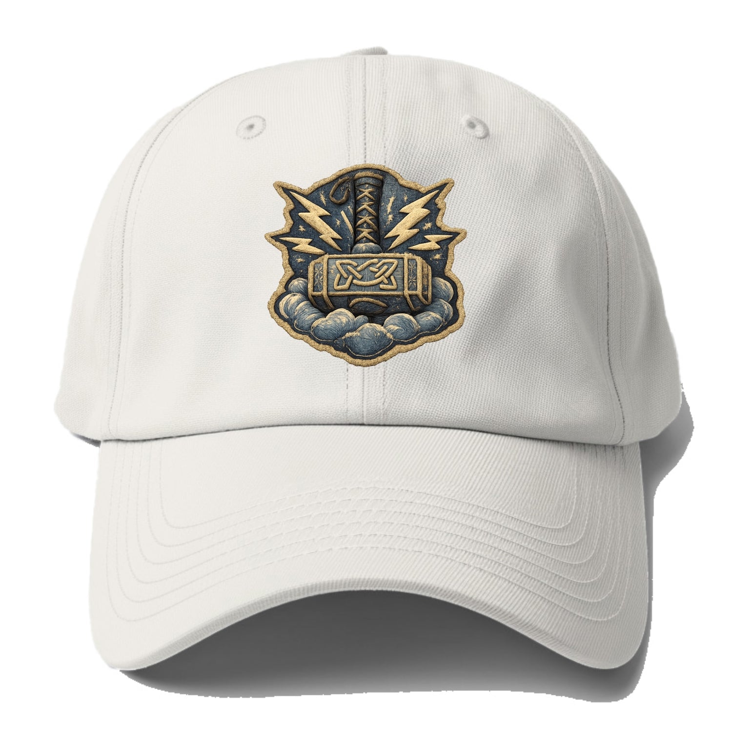 THOR HAMMER MJOLNIR - mighty hammer in silver and blue , thunder god - Baseball Cap - Off White