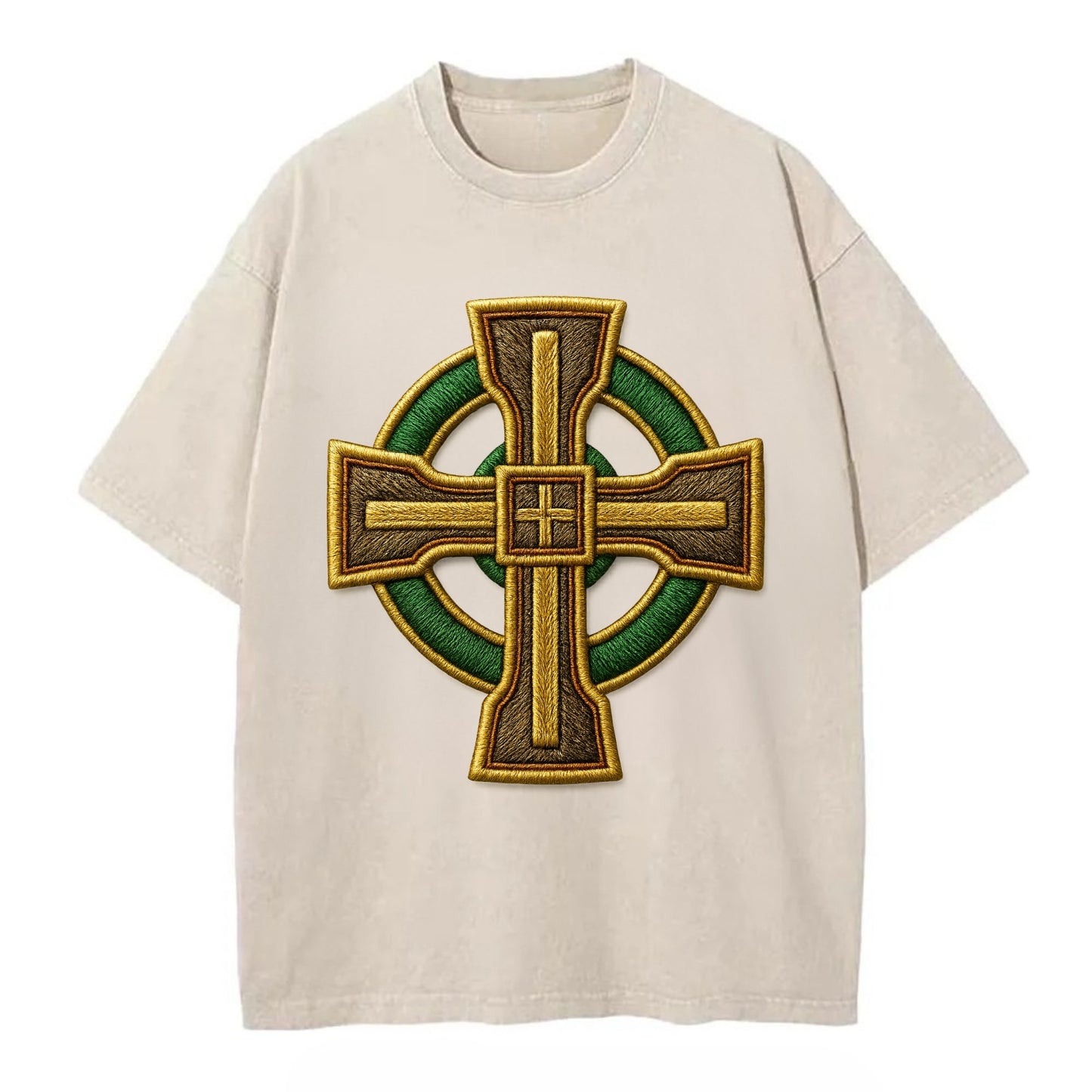 Durrow Cross - Vintage T-shirt - Off White
