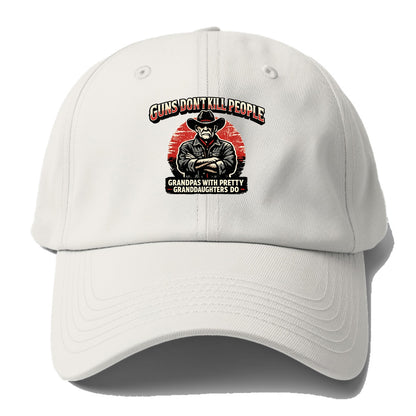 Grandpas Pretty Granddaughters - Cowboy - Baseball Cap For Big Heads - Off White