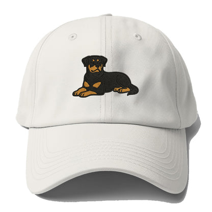 Rottweiler - Black and tan relaxed lying Baseball Cap For Big Heads - Off White