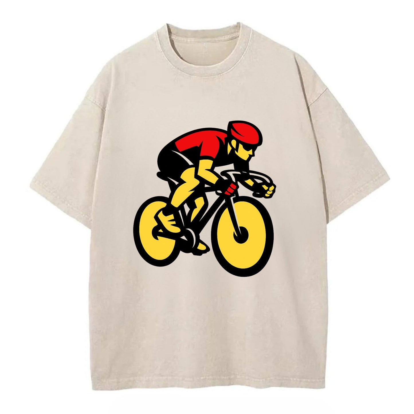 Speed Demon Cyclist - Vintage T-shirt - Off White
