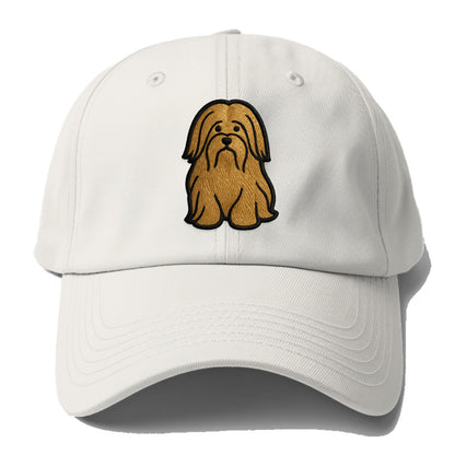 Lhasa Apso - Trendy long-haired design w - Baseball Cap - Off White