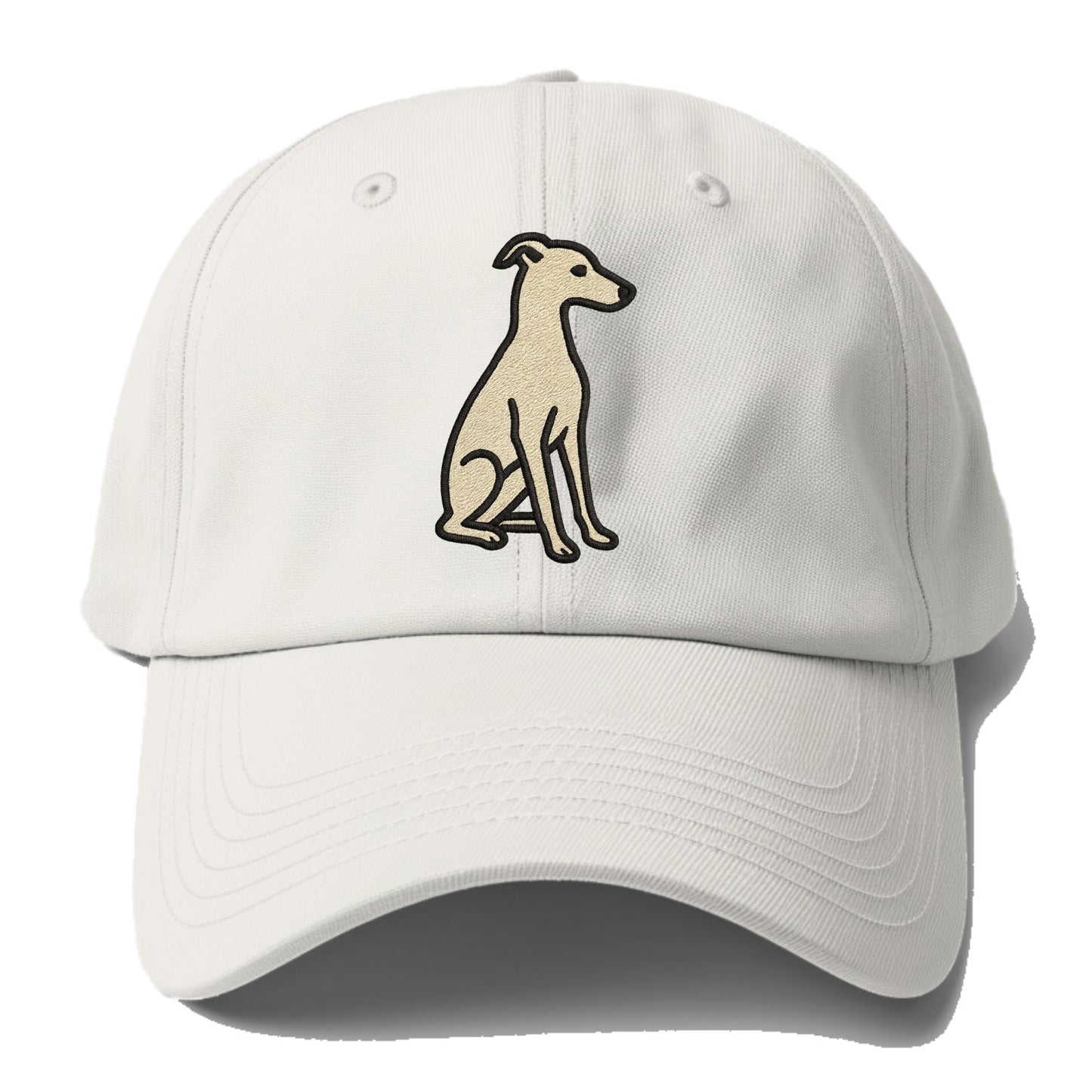 Italian Greyhound - Gray sitting pose - Baseball Cap For Big Heads - Off White