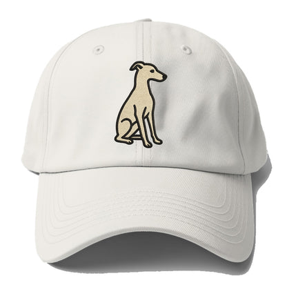 Italian Greyhound - Gray sitting pose - Baseball Cap For Big Heads - Off White