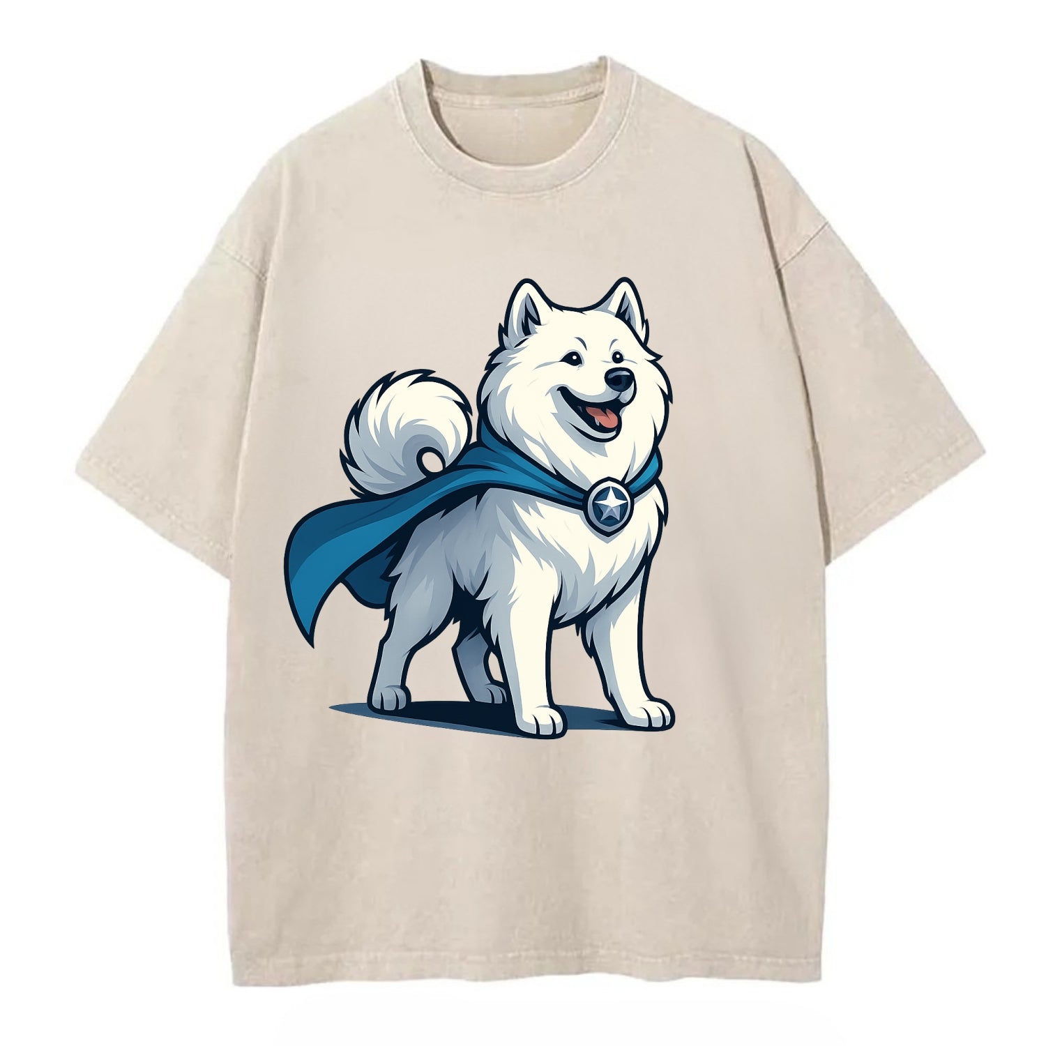 Samoyed Winter Hero  - Vintage T-shirt - Off White